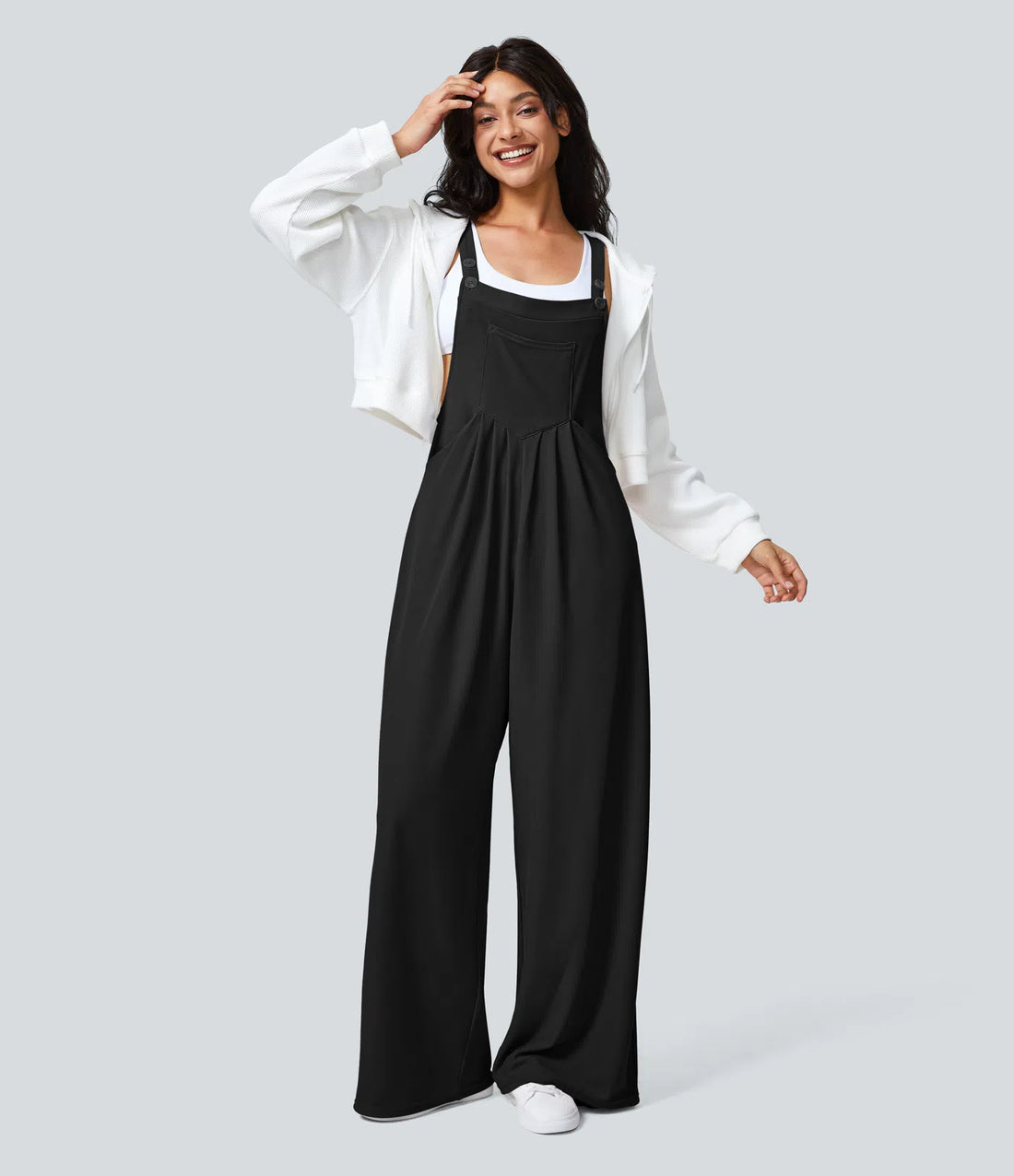 Pockets Waffle Casual Dungarees