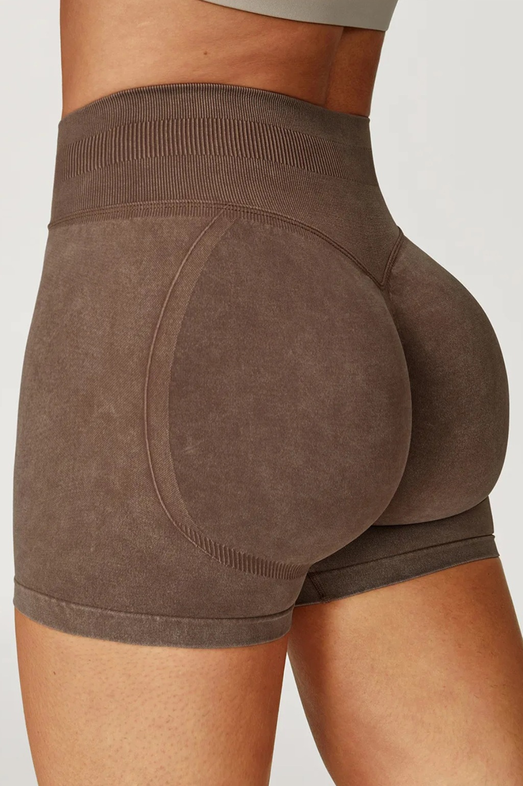 Suede midi shorts