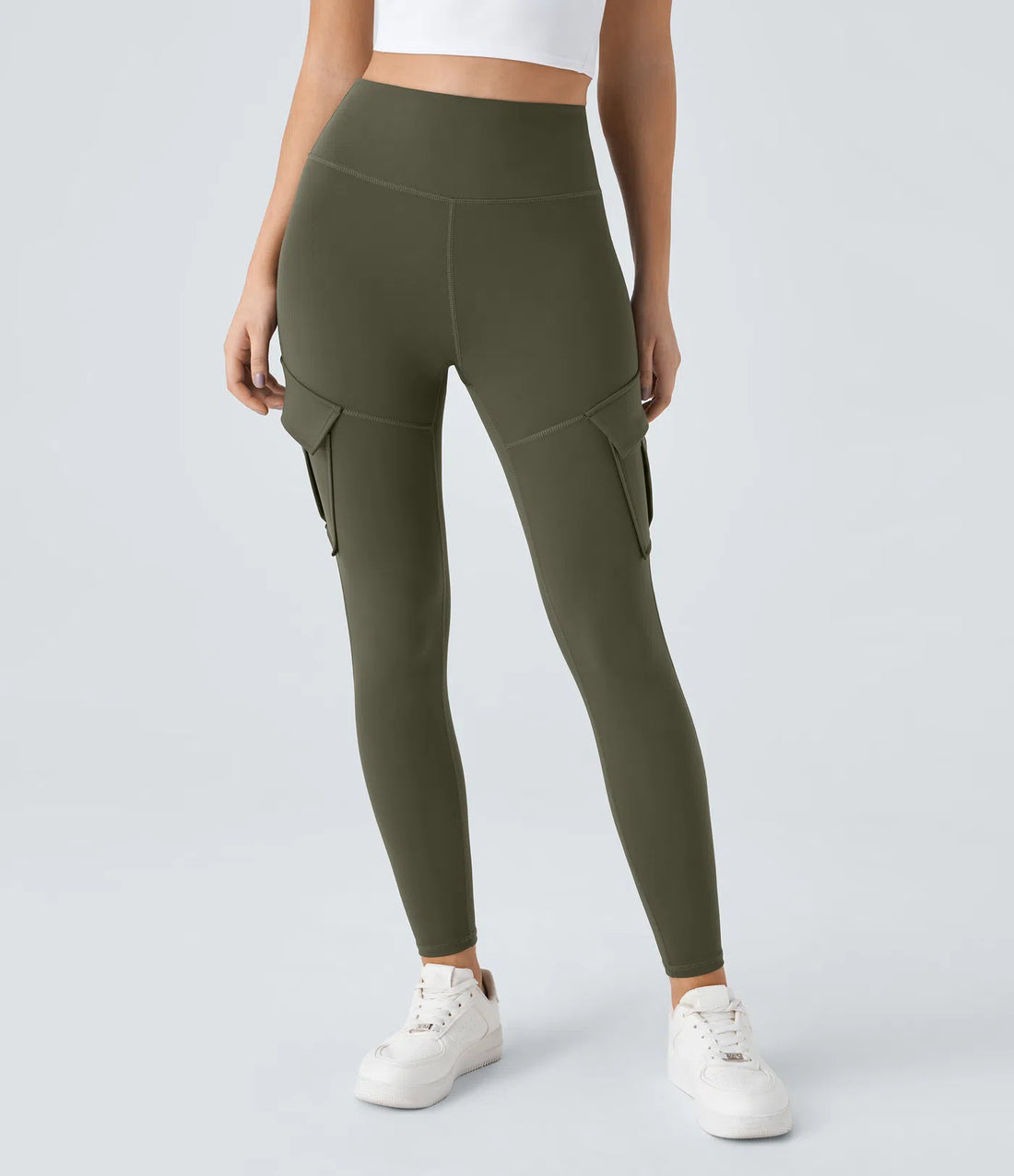 High Waisted Cargo Pocket Skinny Yoga Leggings