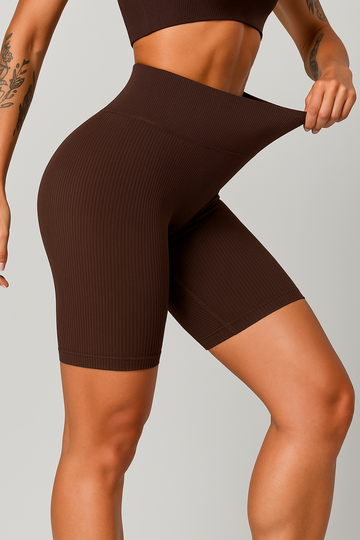 Ribbed midi shorts