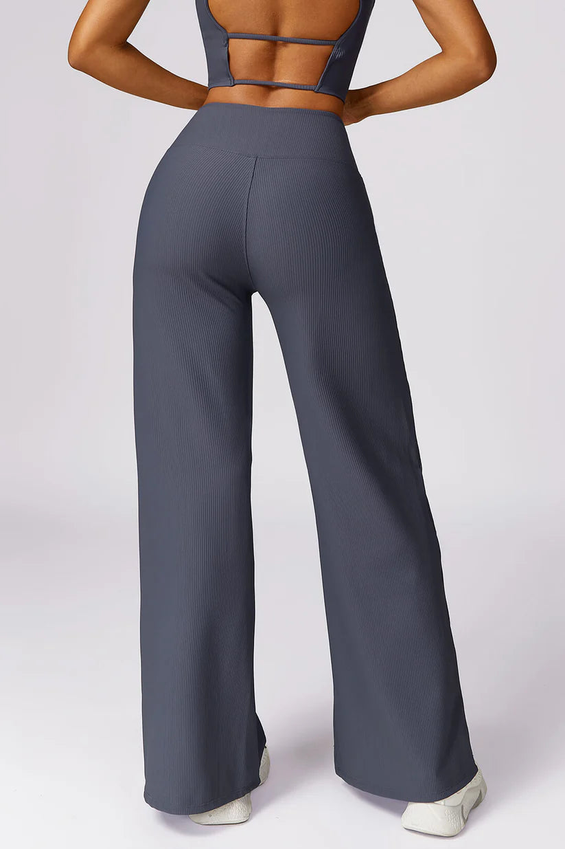 Ribbed Flare Leggings Trousers